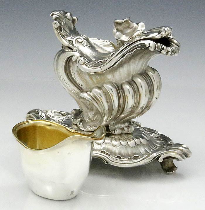 French cast Odiot silver 950 pure condiment pots